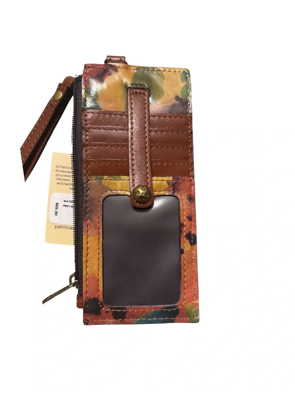 Patricia Nash Heritage Alanna Leather Wristlet Card Organizer, Watercolor, NWT